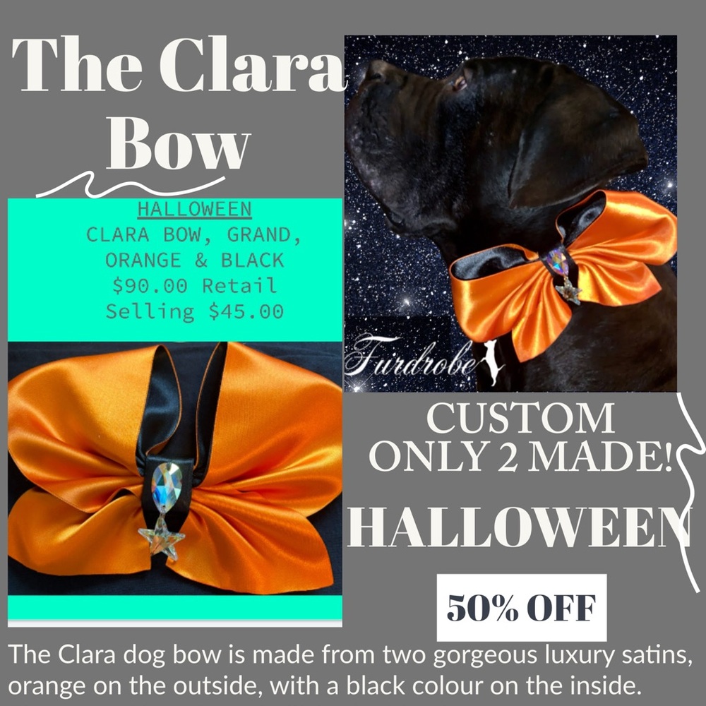 Furdrobe Clara Pet Bow, ONLY 2 MADE {FOR A HALLOWEEN.}
